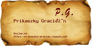 Prikaszky Gracián névjegykártya